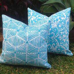 Turquoise Beach House Cushion Cover Coastal Decor Pillow - thumbnail 3