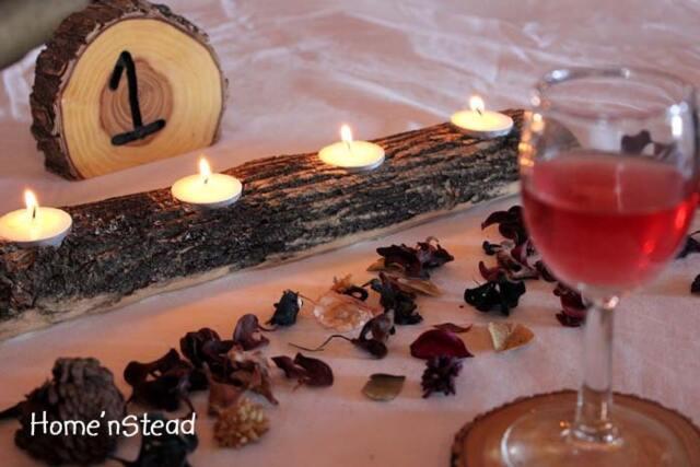 Log Candle Holder - Rustic Wedding Woodsy Table Decor, Bridesmaids Gifts Favors, Centerpiece Setting Display - image 1