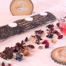 Log Candle Holder - Rustic Wedding Woodsy Table Decor, Bridesmaids Gifts Favors, Centerpiece Setting Display - thumbnail 3