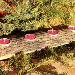 Log Candle Holder - Rustic Wedding Woodsy Table Decor, Bridesmaids Gifts Favors, Centerpiece Setting Display - thumbnail 4