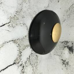 Handcrafted Concave Antique Mirror With Gold Leaf Space Age Decor - thumbnail 4