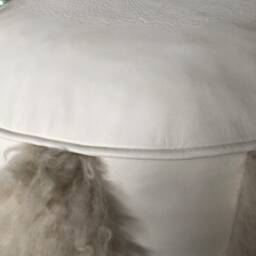 Leather & Fur Embossed Pouf - thumbnail 2