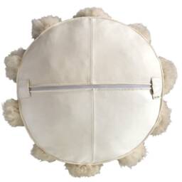 Leather & Fur Embossed Pouf - thumbnail 4