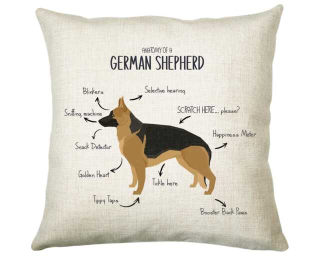 Anatomy Of A German Shepherd Funny Gift For Him Or Her Cushion Pillow Bedroom Decor Cs408 - image 1
