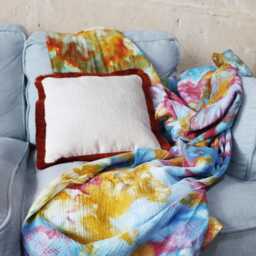 Spice Red Handmade Cushion Cover Only With Cotton Fringe - thumbnail 2