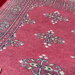 2.6x10 Red 3 Ply Handmade Bokhara Runner Rug - Hallway Stairs Carpet, Extra Thick Pile - thumbnail 4
