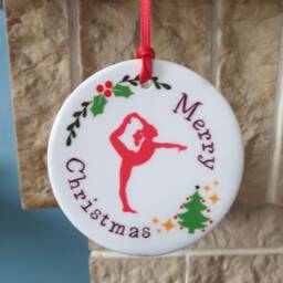 Gymnastics Christmas Tree Decoration With Lovely Gymnast Design - thumbnail 2