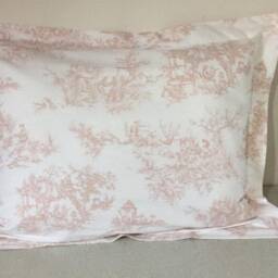 Toile Pillow Sham French Country Cotton Bedding, Flange Oxford Style - thumbnail 3