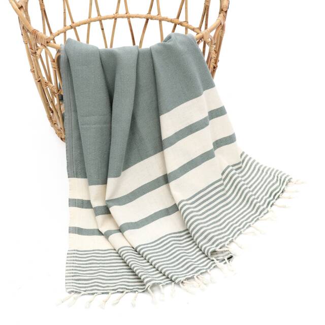 Hand Loomed Turkish Cotton Beach Towel, Lightweight Bath Towel - image 1