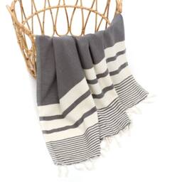 Hand Loomed Turkish Cotton Beach Towel, Lightweight Bath Towel - thumbnail 2