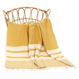 Hand Loomed Turkish Cotton Beach Towel, Lightweight Bath Towel - thumbnail 3