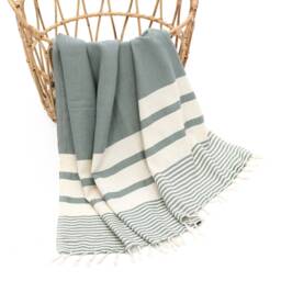 Hand Loomed Turkish Cotton Beach Towel, Lightweight Bath Towel - thumbnail 1