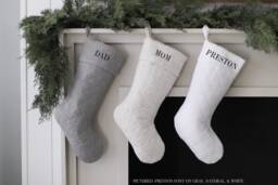 Personalized Name Christmas Stocking - Custom Family Holiday Sock Neutral Modern Xmas Decor Quilted Traditional Design