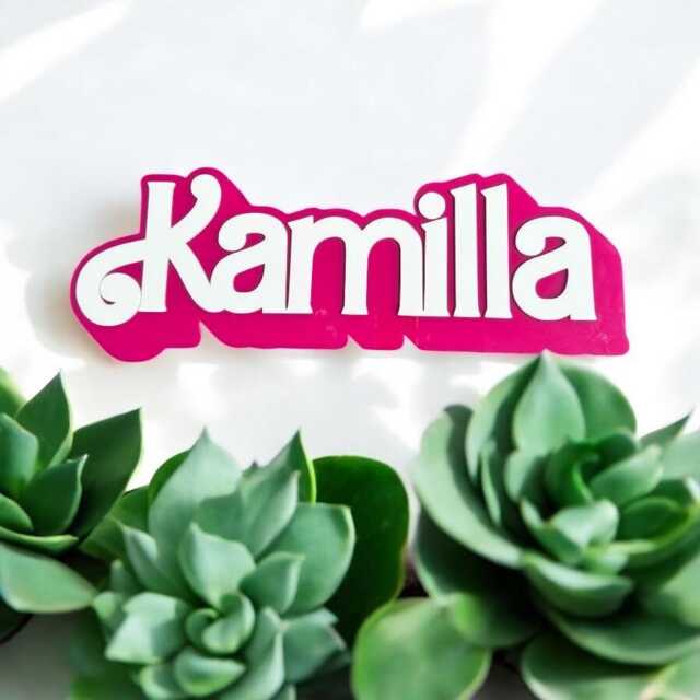 Personalized Pink Acrylic Name Sign, 3D Doll Style Room Decor - image 1