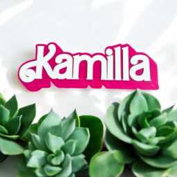 Personalized Pink Acrylic Name Sign, 3D Doll Style Room Decor - thumbnail 1