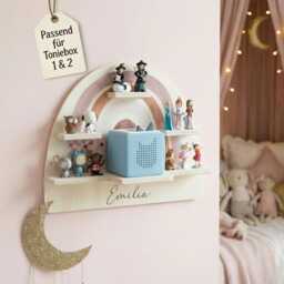 Tonie Shelf, Children's Room Decor For Girls, Christening Gift 1st Birthday Baby Toniebox 2, Shelf - thumbnail 2