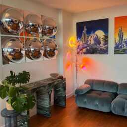 Set Of Six - 6 Sixties Chrome Bubble Wall Art - thumbnail 2