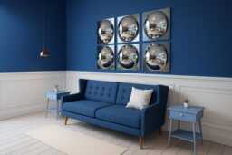 Set Of Six - 6 Sixties Chrome Bubble Wall Art - thumbnail 1