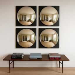 Set Of Six - 6 Sixties Chrome Bubble Wall Art - thumbnail 4