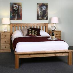 Solid Pine Chunky Slatted Bed With Low Foot End - 3Ft-6Ft Available - thumbnail 2