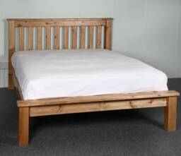 Solid Pine Chunky Slatted Bed With Low Foot End - 3Ft-6Ft Available - thumbnail 1