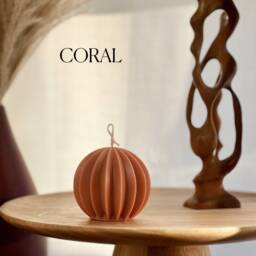 Scalloped Soy Wax Ball Candle - Home Decor - thumbnail 2