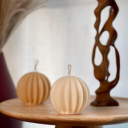 Scalloped Soy Wax Ball Candle - Home Decor - thumbnail 1
