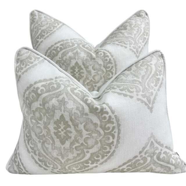 Jane Churchill Blakewater Designer Linen Beige Neutral Fabric Sofa Cushion Pillow Cover Throw - image 1