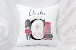 Personalised British Busby Soldier Cushion Ideal Gift For Kids Bedroom - thumbnail 1