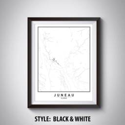 Juneau Alaska Map Art Print Modern Office Decor - thumbnail 2