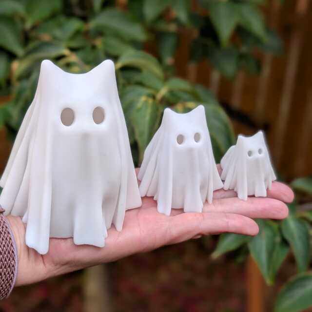 Resin Cat Ghost Halloween Decor - Exclusive Etsy Design - image 1