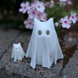 Resin Cat Ghost Halloween Decor - Exclusive Etsy Design - thumbnail 2