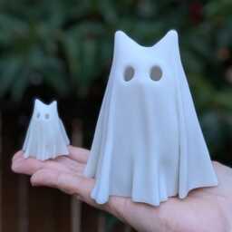 Resin Cat Ghost Halloween Decor - Exclusive Etsy Design - thumbnail 4