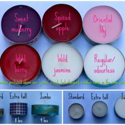 3 Tea Light Candles Decorated With Washi Tape in Three Different Blue-Themed Patterns - thumbnail 4