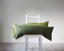Green Linen Lumbar Pillow Cover Set Custom Size Bed Pillowcases