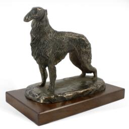 Borzoi Standing, Dog Wooden Base Statue, Limited Edition, Artdog - thumbnail 1