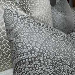 "Art Mosaic Cushion Cover, Silver Grey Scatter Pillow 12""x20" - thumbnail 3