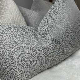 "Art Mosaic Cushion Cover, Silver Grey Scatter Pillow 12""x20" - thumbnail 2