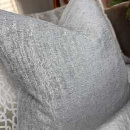 Decorative Cushion Cover For Sofa Or Bed, Scatter Pillow Silver Grey, Furnishing Designer Fabric - Double Sided - thumbnail 3