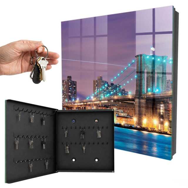 City Bridge Key Cabinet For Home, Purple Box Photographic Cities, Architecture Lovers - image 1