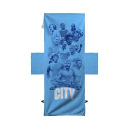 Manchester Blues - Player Montage Blue Football Sunbed Towel With Pockets - thumbnail 2