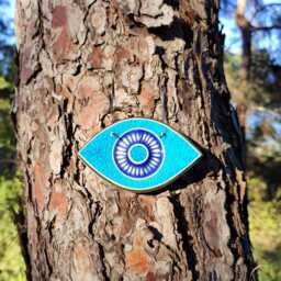 Evil Eye Wall Hanging, Blue Evil Eye, Ceramic Decor, Protection Amulet, Home Protection, Greek Souvenir, Gift - thumbnail 4