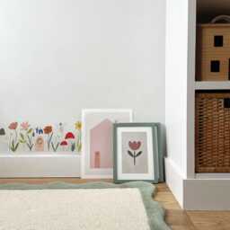 Fairy Door Wall Stickers - Nursery Art Forest Flowers Removable Fabric Wild Flowers Girls - thumbnail 2