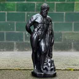 Large Black Greek Hercules Statue Outdoor Sculpture Concrete Man Ornament Handmade Decor Front Door Decoration