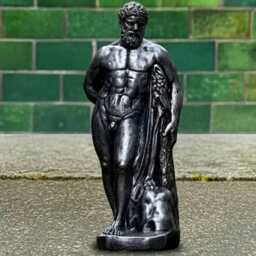 Large Black Greek Hercules Statue Outdoor Sculpture Concrete Man Ornament Handmade Decor Front Door Decoration - thumbnail 2