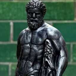 Large Black Greek Hercules Statue Outdoor Sculpture Concrete Man Ornament Handmade Decor Front Door Decoration - thumbnail 3
