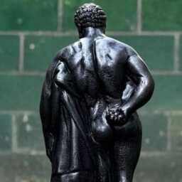 Large Black Greek Hercules Statue Outdoor Sculpture Concrete Man Ornament Handmade Decor Front Door Decoration - thumbnail 4