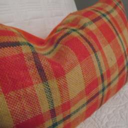 Burlap Plaid.red.natural.green.holiday Burlap Pillow Cover.christmas.holiday Decor.country Pillow.farmhouse Pillow.rustic Slipcover.winter - thumbnail 4