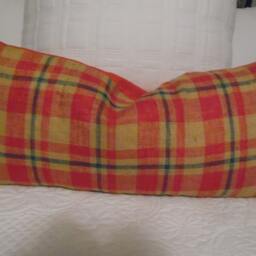 Burlap Plaid.red.natural.green.holiday Burlap Pillow Cover.christmas.holiday Decor.country Pillow.farmhouse Pillow.rustic Slipcover.winter - thumbnail 3
