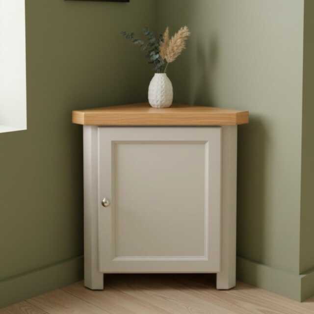 Painted Corner Cabinet Small Unit, Assembled - image 1